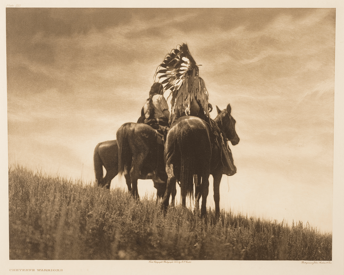 Cheyenne warriors, Avant le 1 janvier 1915, Edward Sheriff Curtis (1868-1952), Tirage argentique