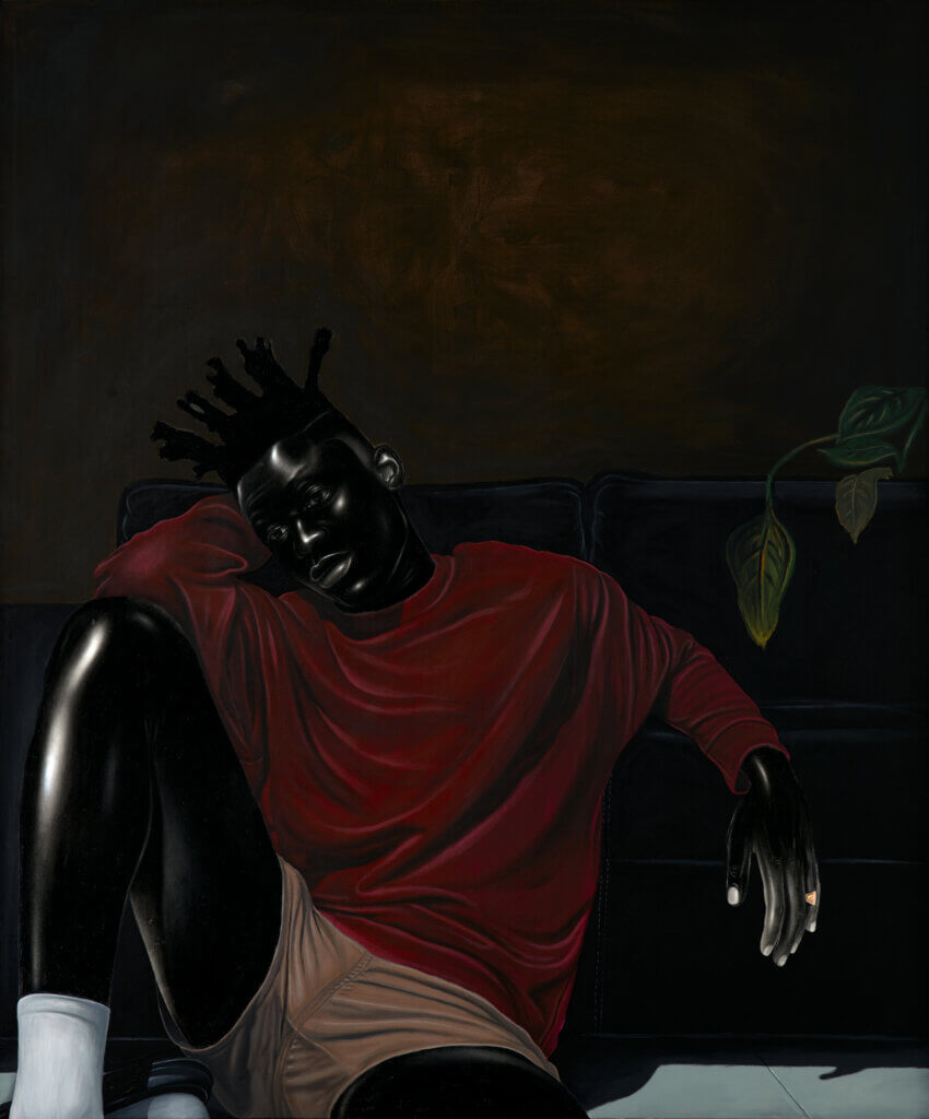 Johnson Eziefula, At Least I Still Have Yesterday, 2022, 183 x 152 cm © Johnson Eziefula & Courtesy of MARUANI MERCIER Gallery