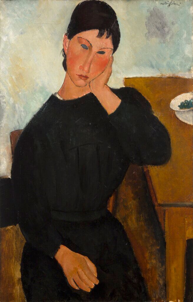 Amedeo Modigliani, Elvire assise, accoudée à une table, 1919, huile sur toile, 92,7 × 60,5 cm © Image Courtesy of the Saint Louis Art Museum