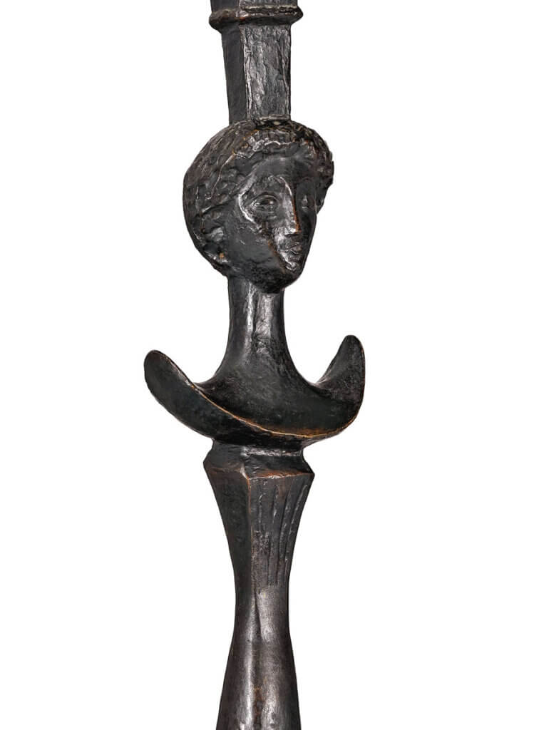 détail lampadaire en bronze d'Alberto Giacometti