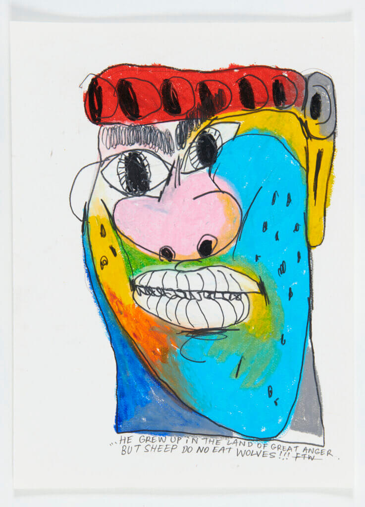 'Untitled', Eric Colonel et Thomas Spit, 2019, pastel et graphite sur papier, 40 x 30 cm © Alice Gallery