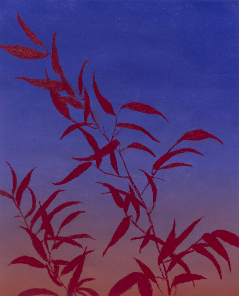 'Crépusule, aube' Clément Davout, 2024, huile sur papier, 50 x 40 cm © La peau de l'ours