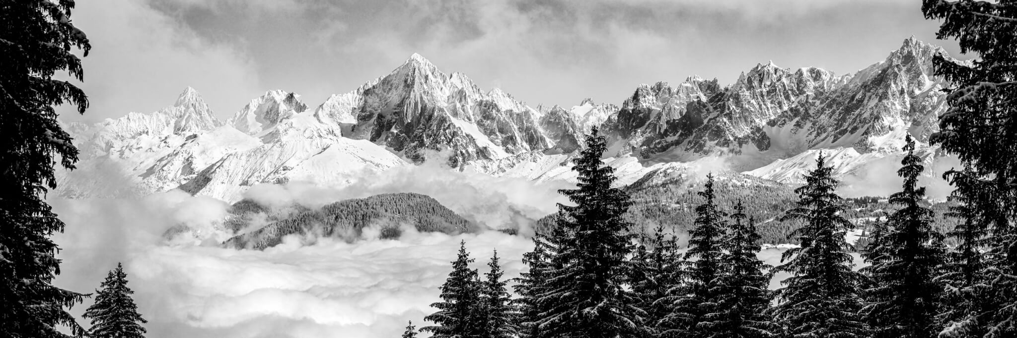 Aiguille Verte et Aiguilles de Chamonix depuis Combloux