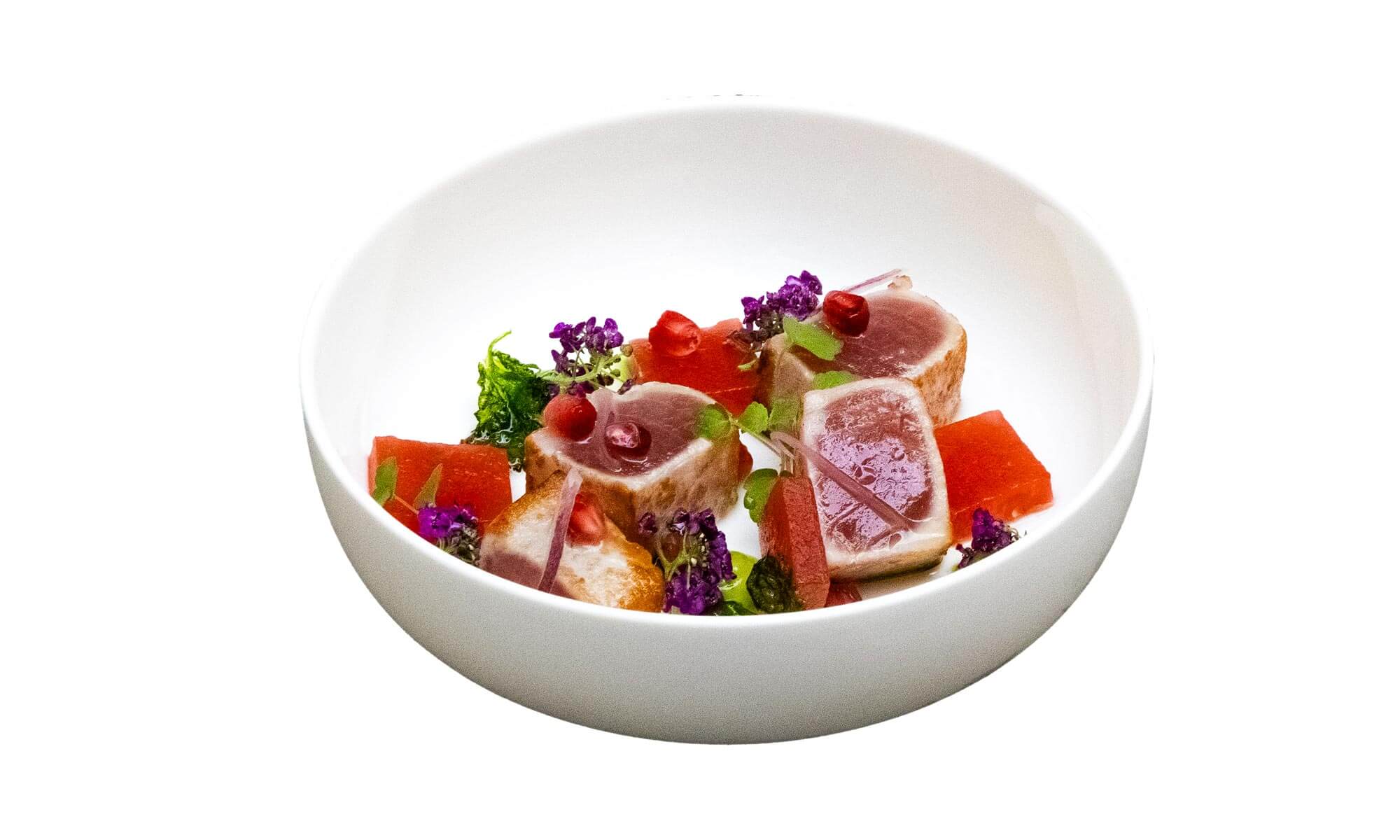 Ceviche de thon, sauce leche de tigre