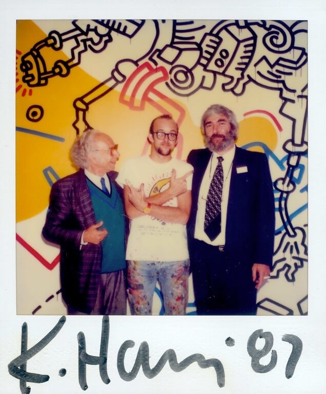 >Keith Haring avec l’artiste et directeur du M HKA à Anvers